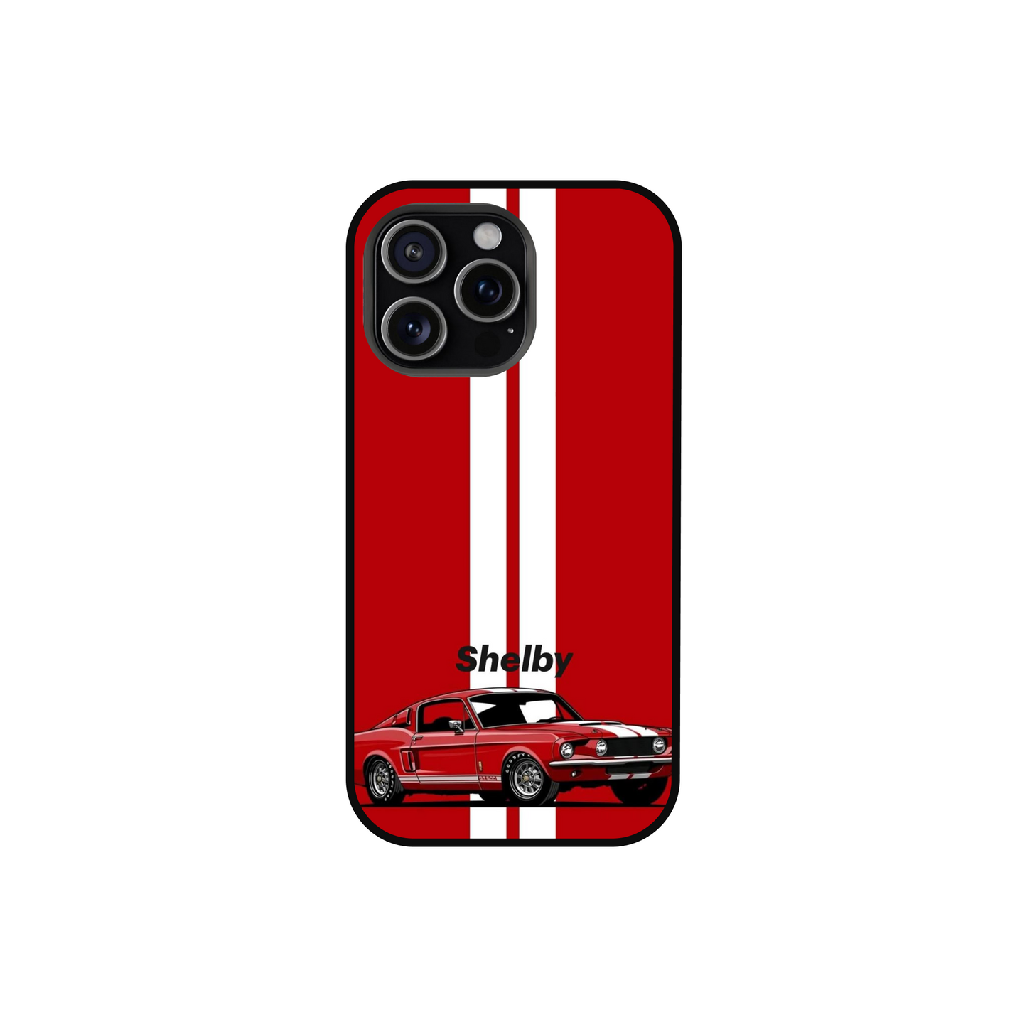 Classic Red Mustang Shelby Racing Stripes Phone Case