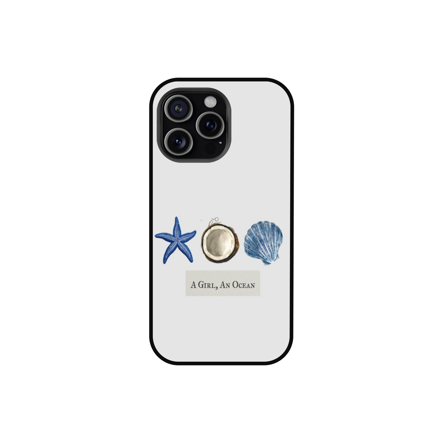 A Girl, An Ocean" Minimalist Shell & Starfish Phone Case