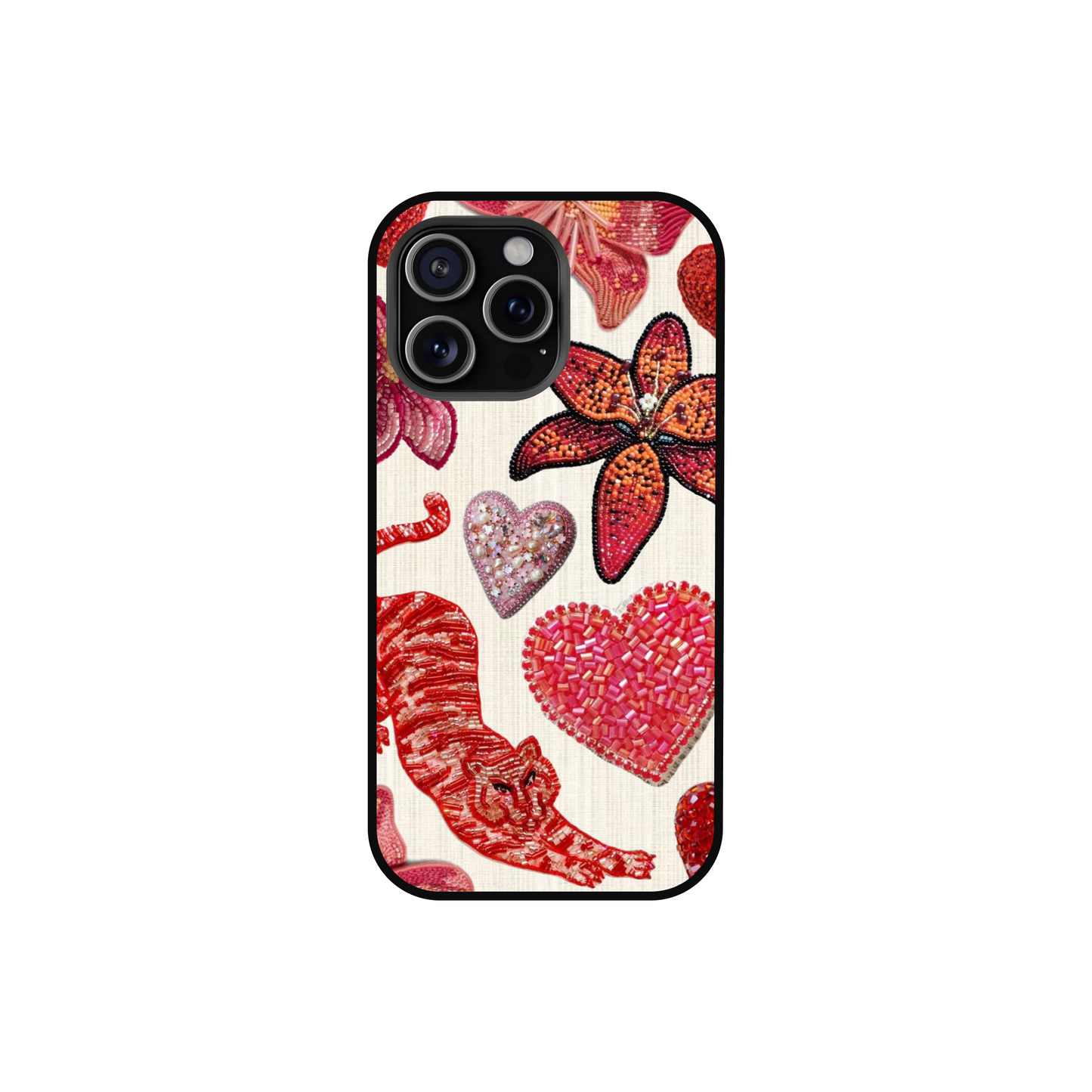 🐅 Beaded Tiger & Hearts