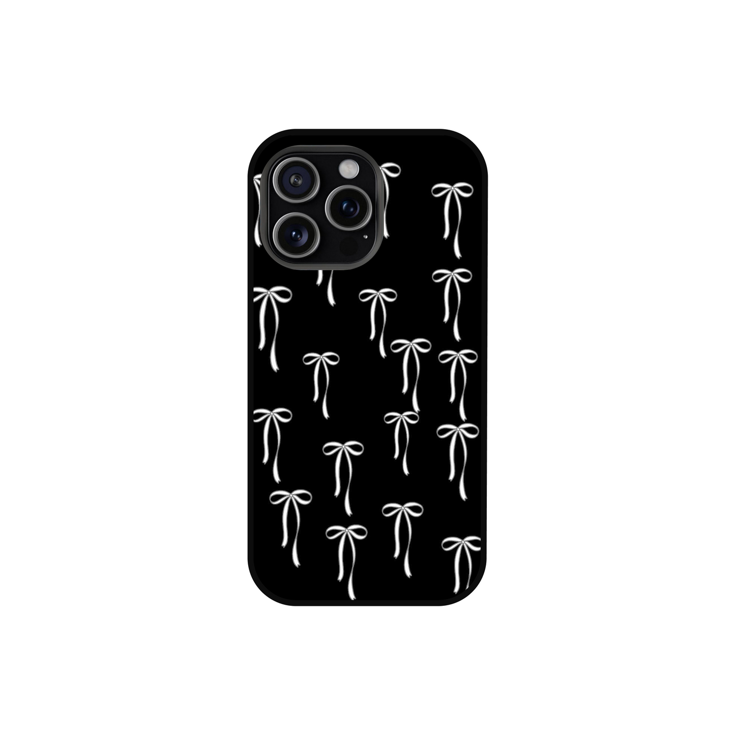 Black and White Monochrome Bows Phone Case
