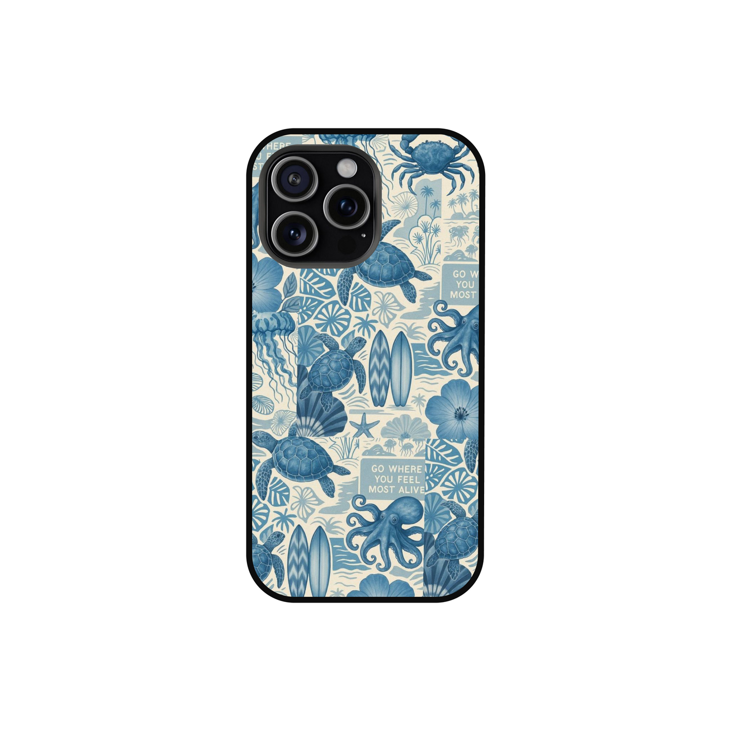 Blue Coastal Nautical Toile Phone Case