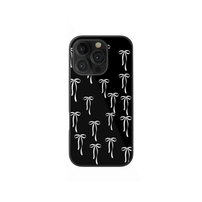Black and White Monochrome Bows Phone Case