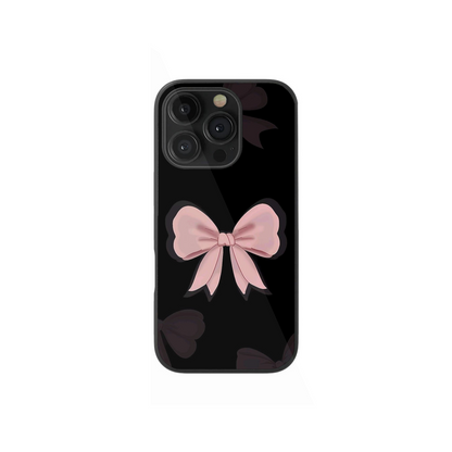 Black and Pale Pink Coquette Bow Phone Case