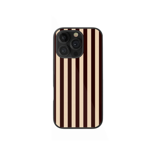 Espresso & Cream Stripe Phone Case ☕✨