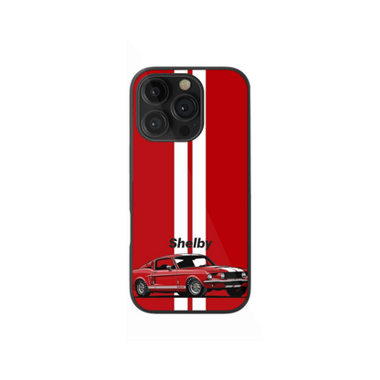 Classic Red Mustang Shelby Racing Stripes Phone Case