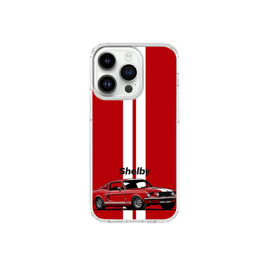 Classic Red Mustang Shelby Racing Stripes Phone Case