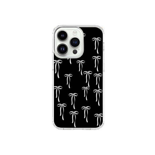 Black and White Monochrome Bows Phone Case