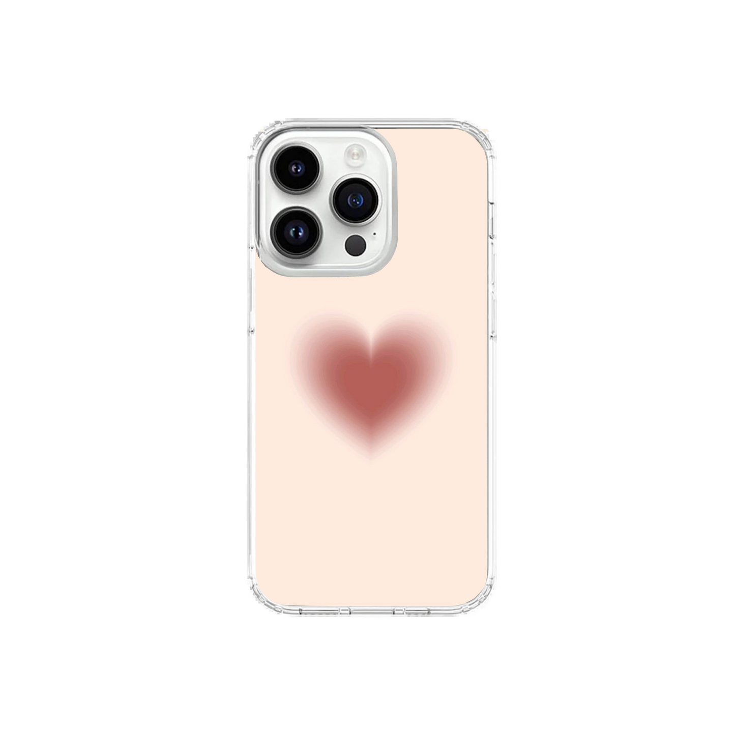 Dreamy Pink Blurry Heart Clear Phone Case
