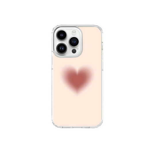 Dreamy Pink Blurry Heart Clear Phone Case