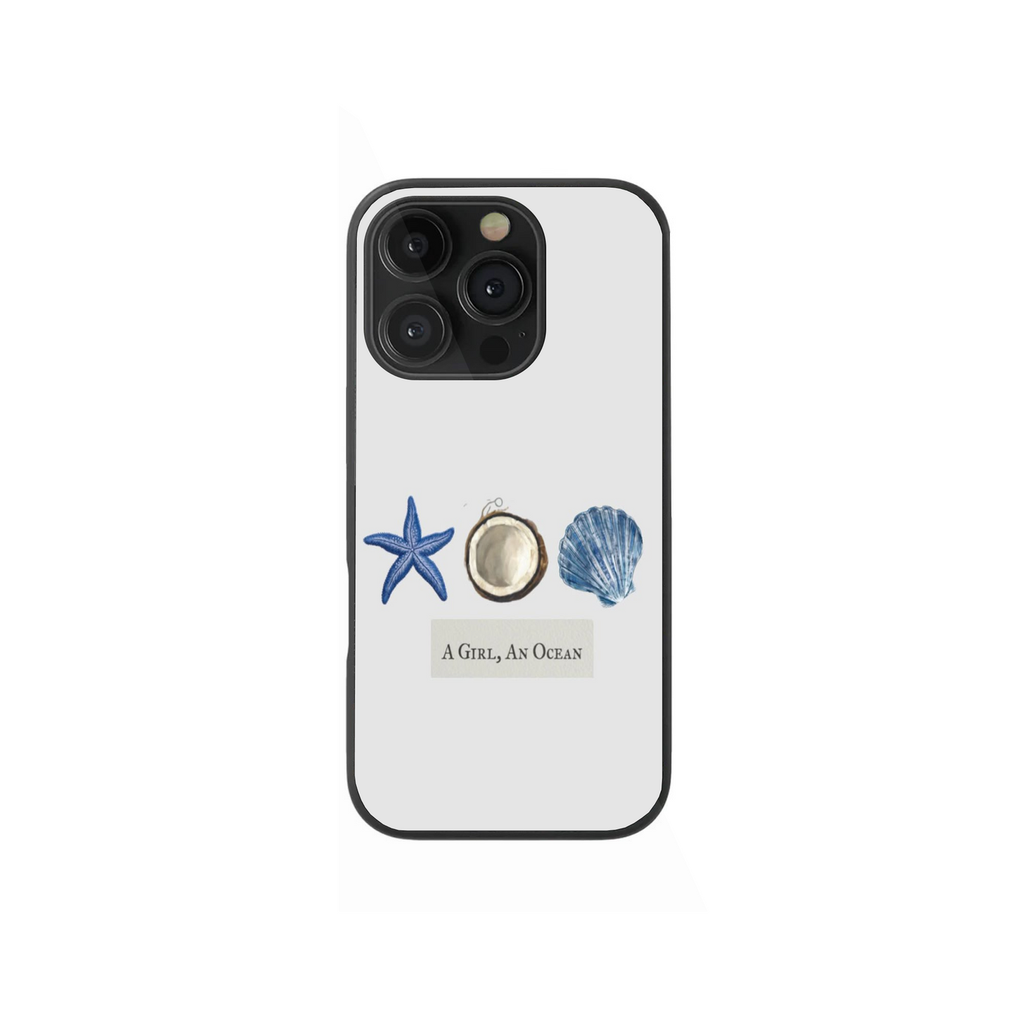 A Girl, An Ocean" Minimalist Shell & Starfish Phone Case