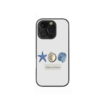 A Girl, An Ocean" Minimalist Shell & Starfish Phone Case