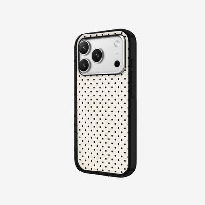 Ivory Dots - Black Silicone angled