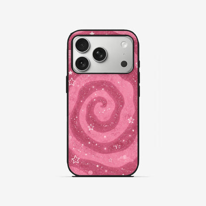 Pink Swirl - Black Silicone