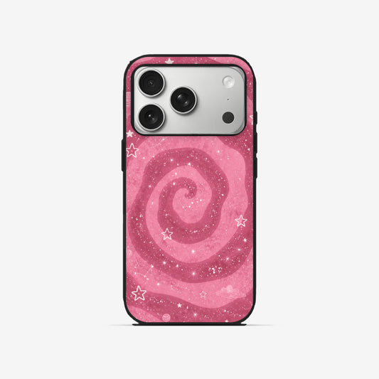 Pink Swirl - Black Silicone