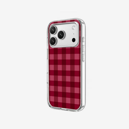 Wine Plaid - Clear Silicone angled