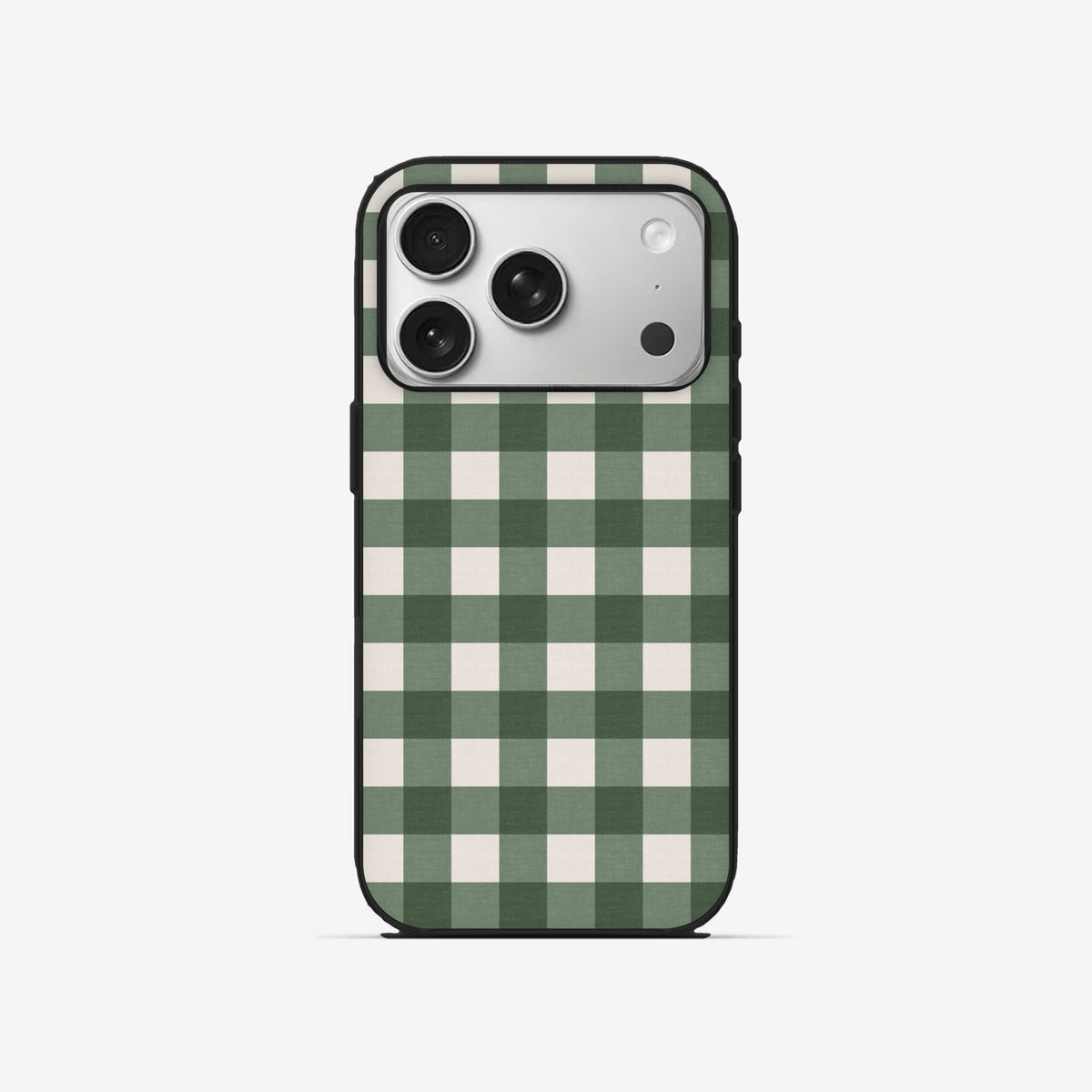 Sage Gingham - Black Silicone