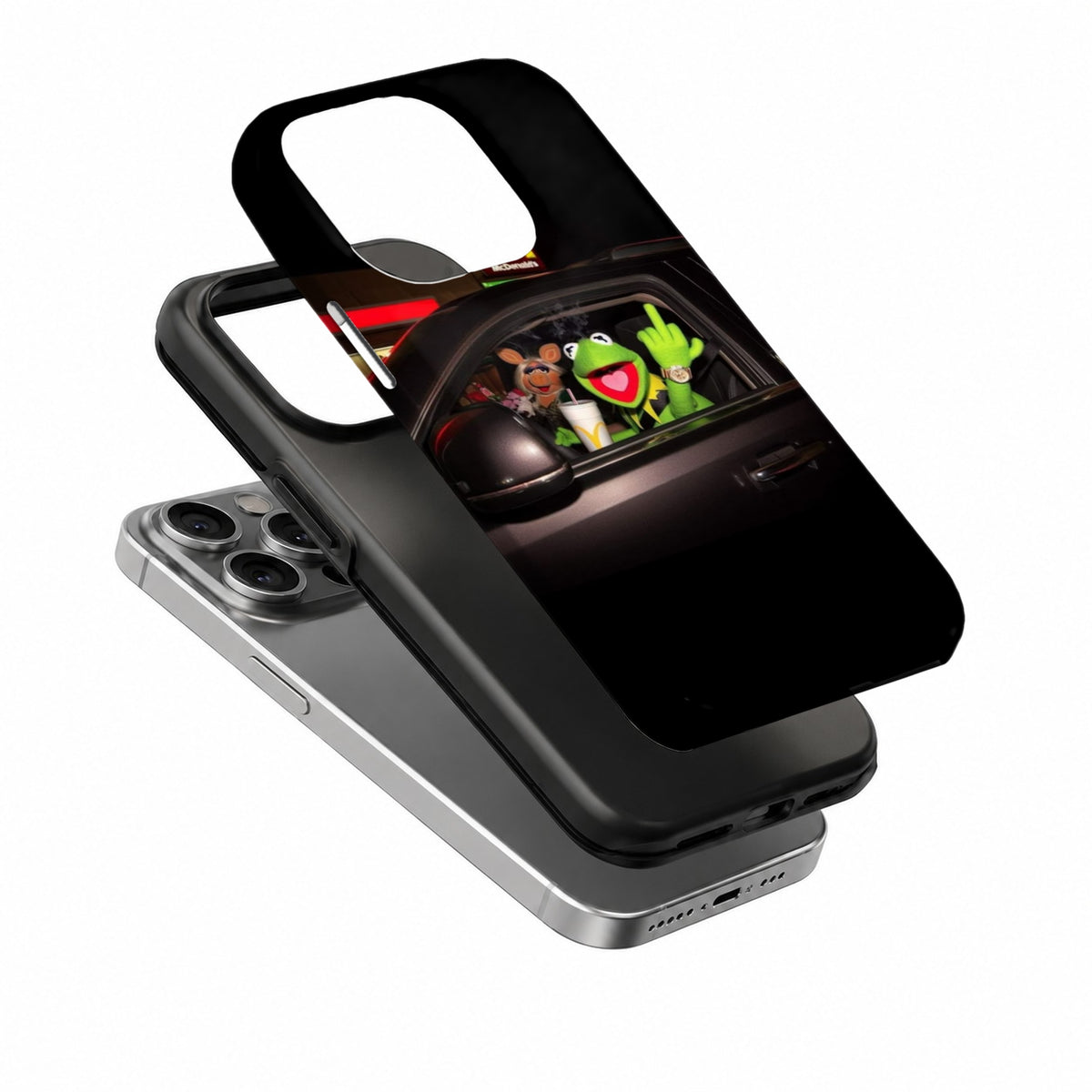 Retro Frog Road Trip Phone Case layered view