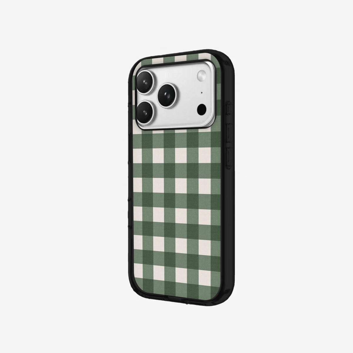 Sage Gingham - Black Silicone angled