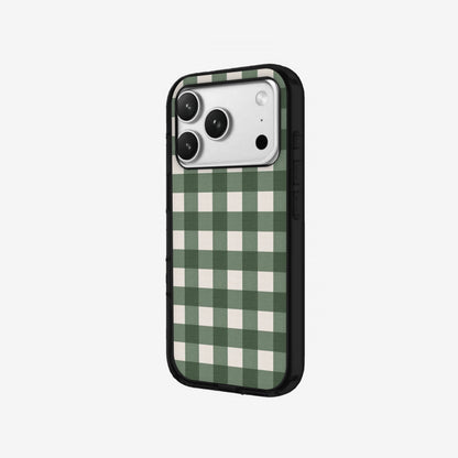 Sage Gingham - Black Silicone angled