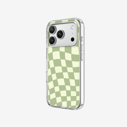 Mint Check - Clear Silicone angled