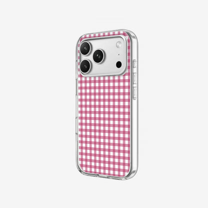 Pink Gingham - Clear Silicone angled