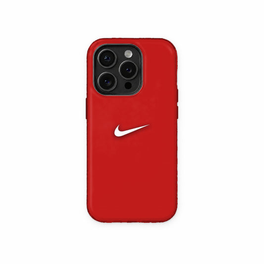 Crimson Red Swoosh Phone Case front view