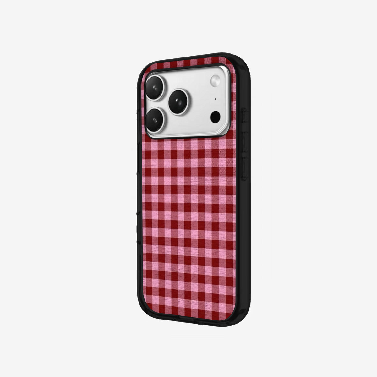 Cherry Gingham - Black Silicone angled