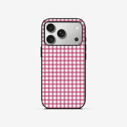 Pink Gingham - Black Silicone