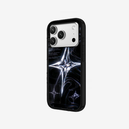 Chrome Star - Black Silicone angled