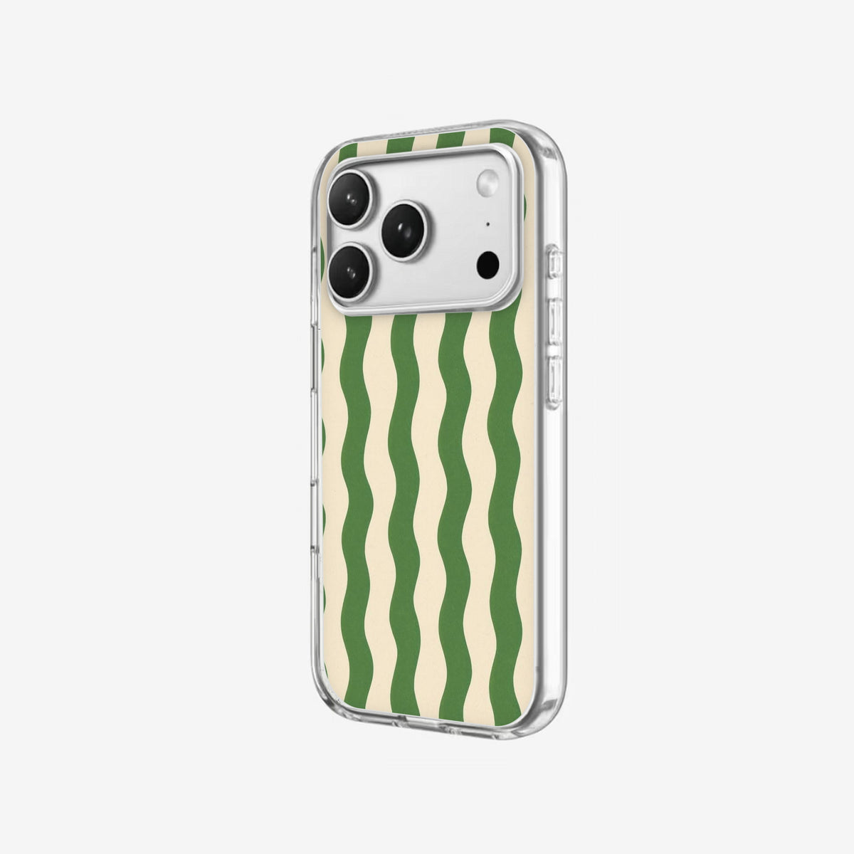 Wavy Green - Clear Silicone angled