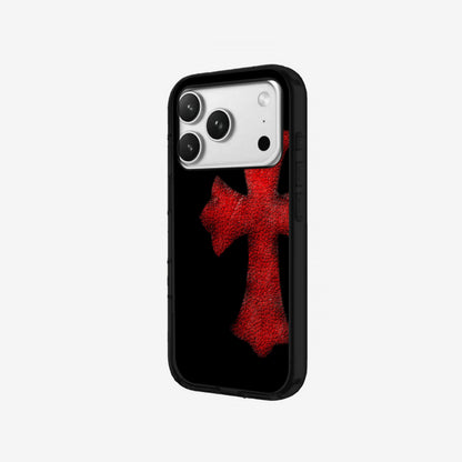 Crimson Cross - Black Silicone angled