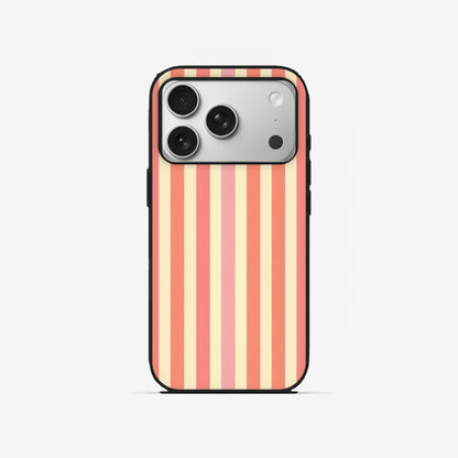 Peach Stripe - Black Silicone