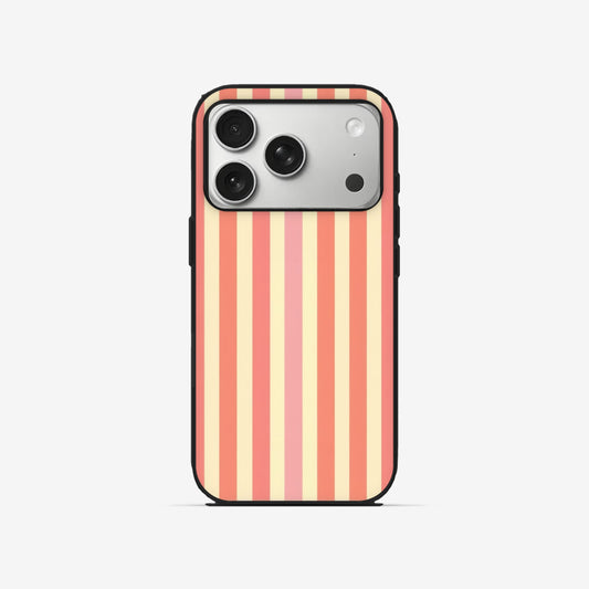 Peach Stripe - Black Silicone