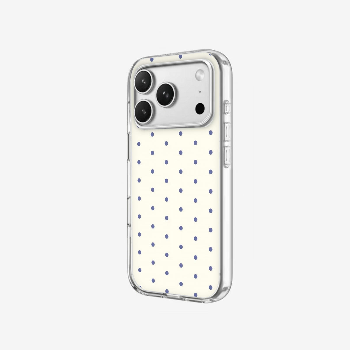 Cream Dots - Clear Silicone angled