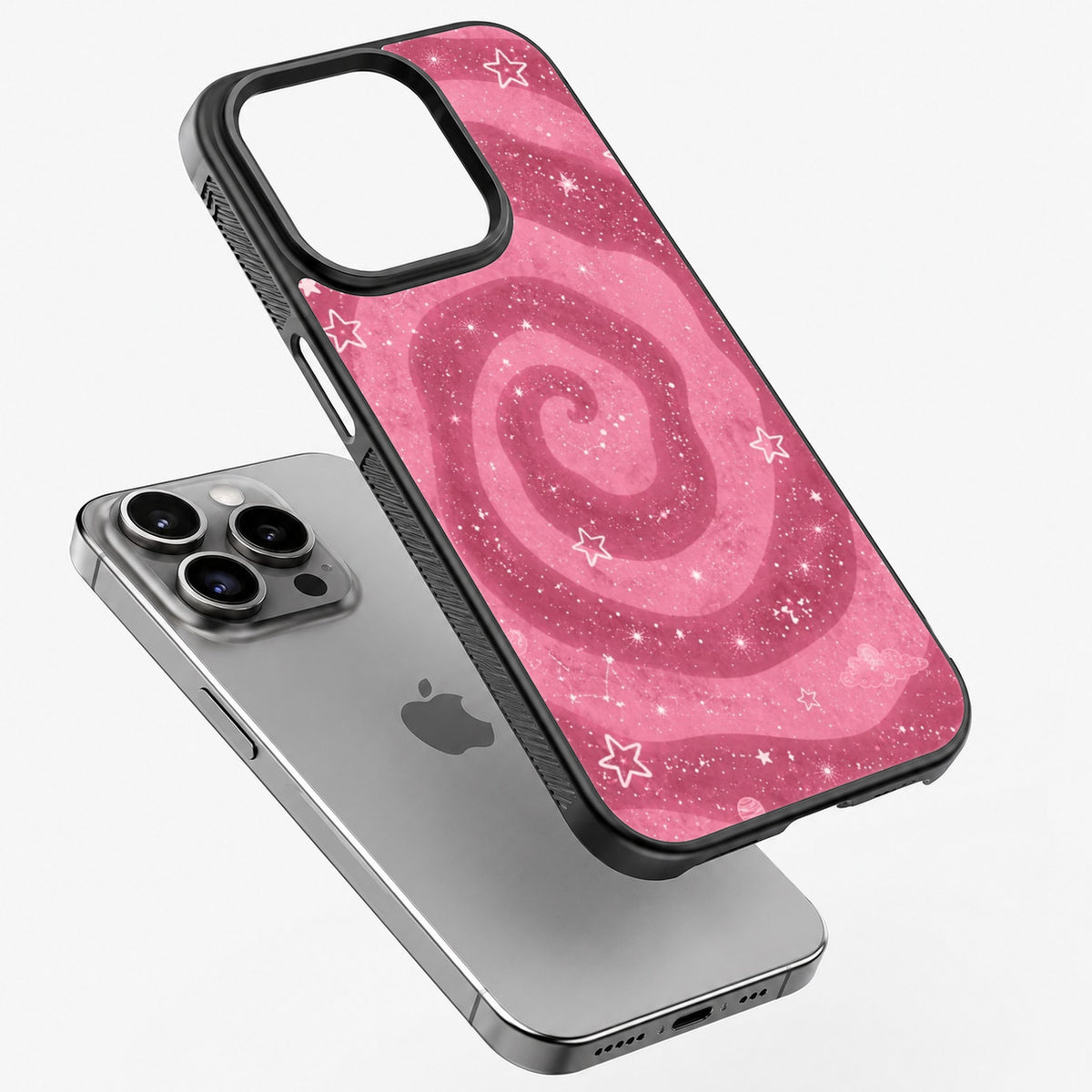 Pink Swirl - Bumper Glass Case