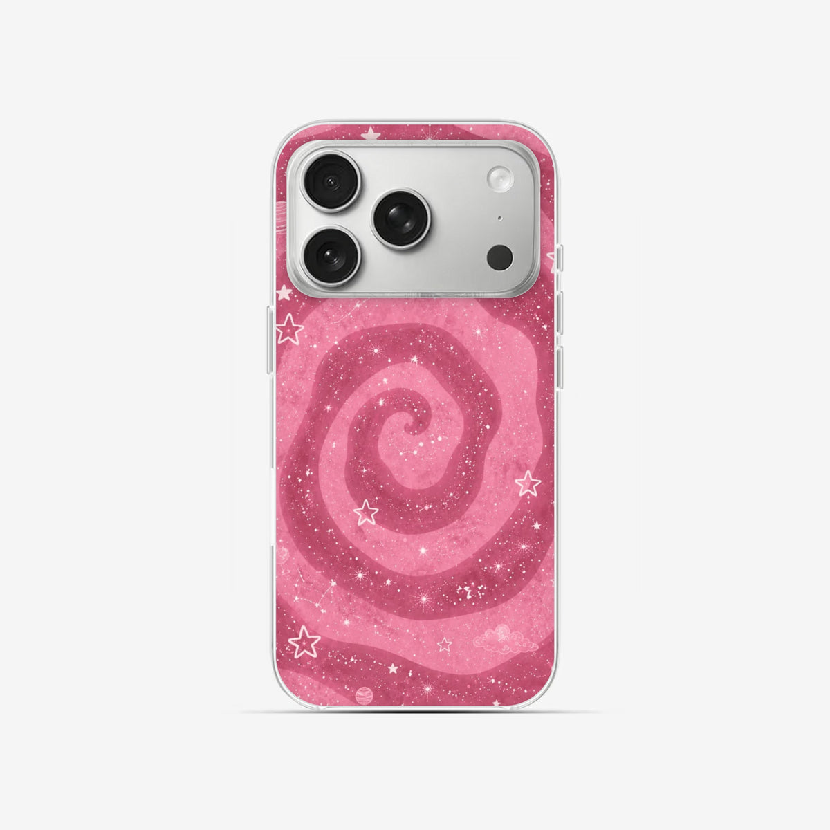 Pink Swirl - Clear Silicone