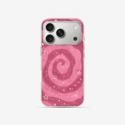 Pink Swirl - Clear Silicone