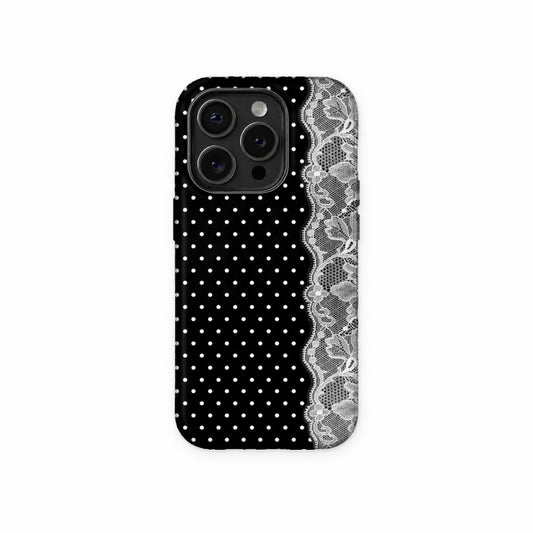 Polka Dot Lace Edge Phone Case front view
