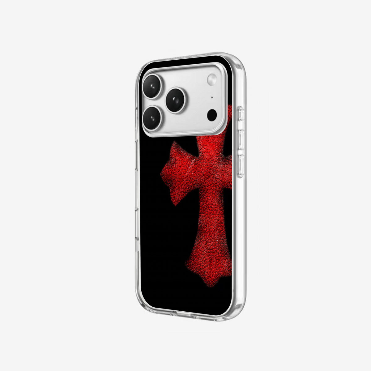 Crimson Cross - Clear Silicone angled