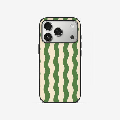 Wavy Green - Black Silicone