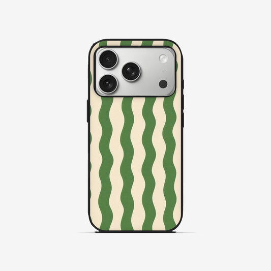 Wavy Green - Black Silicone