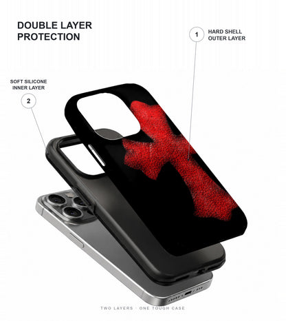 Red Gothic Cross Phone Case double layer protection