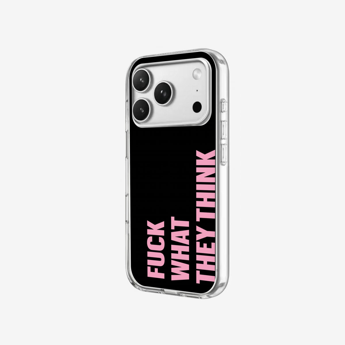 Think Pink - Clear Silicone angled