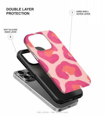 Pink Leopard Print Phone Case double layer protection