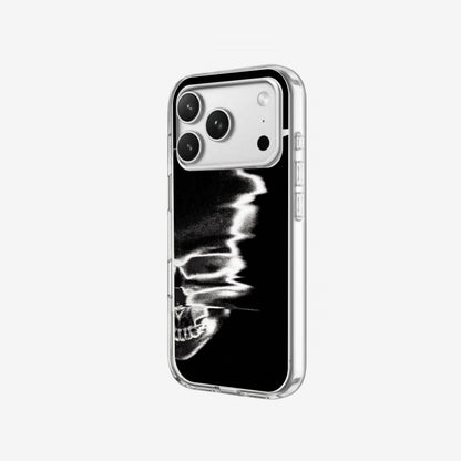 Skull Glitch - Clear Silicone angled