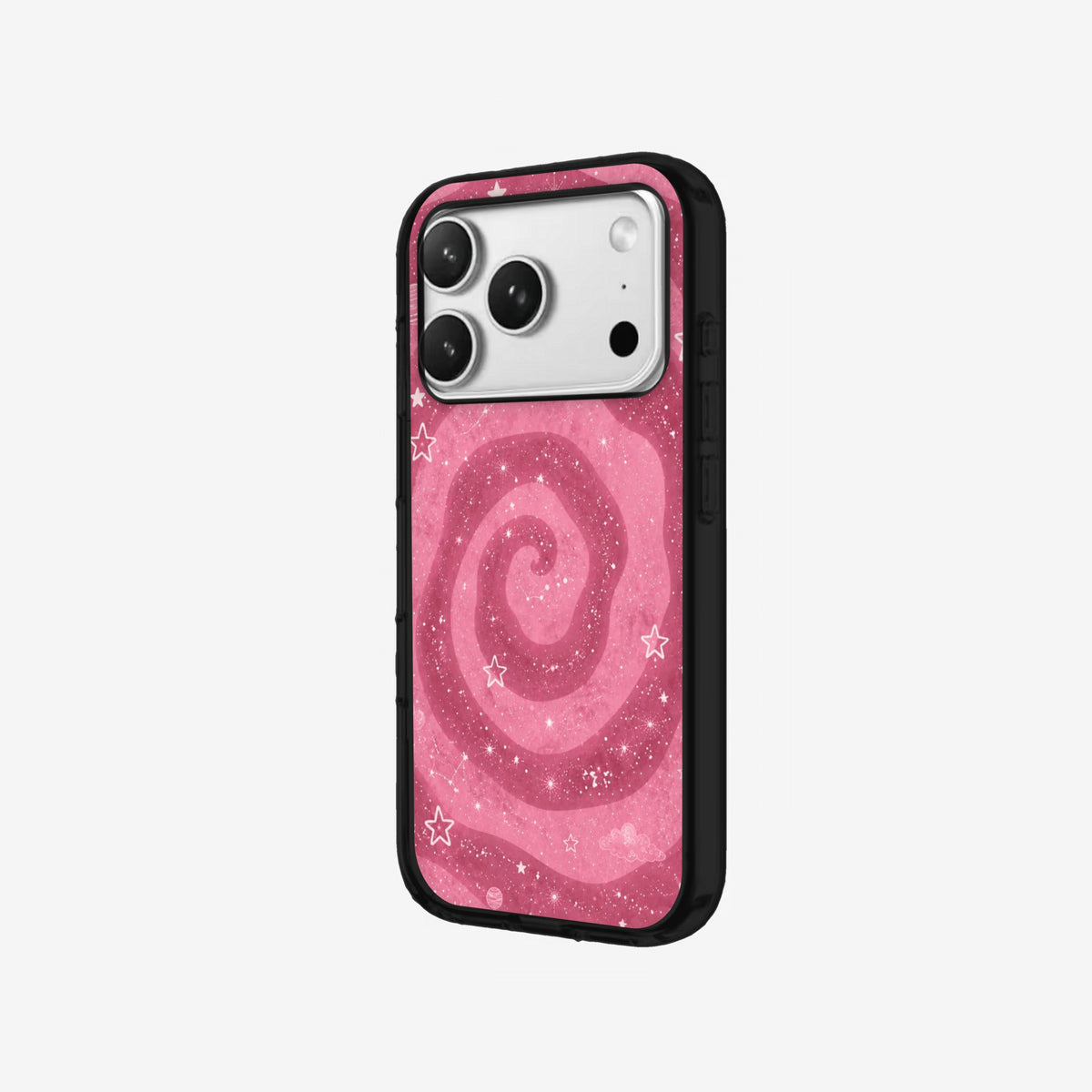 Pink Swirl - Black Silicone angled