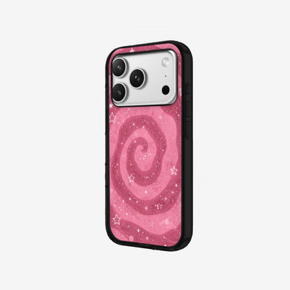 Pink Swirl - Black Silicone angled
