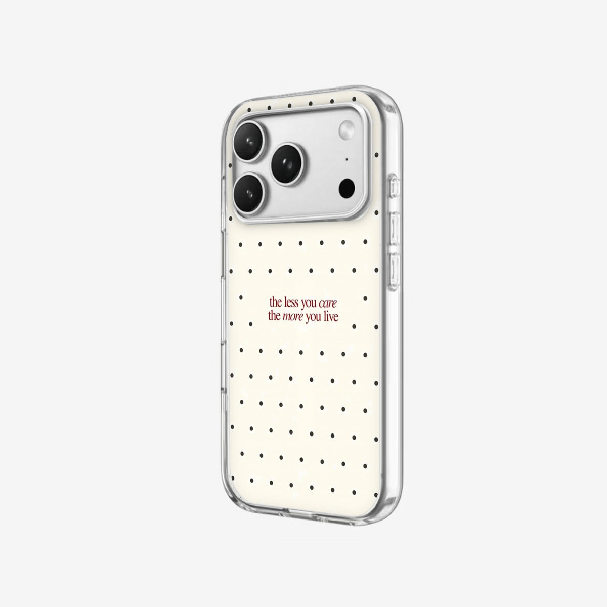 Care Less - Clear Silicone angled