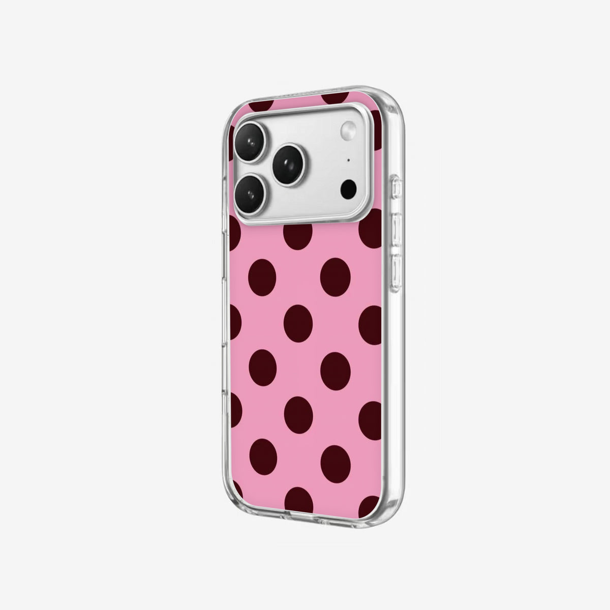 Bubblegum Dots - Clear Silicone angled