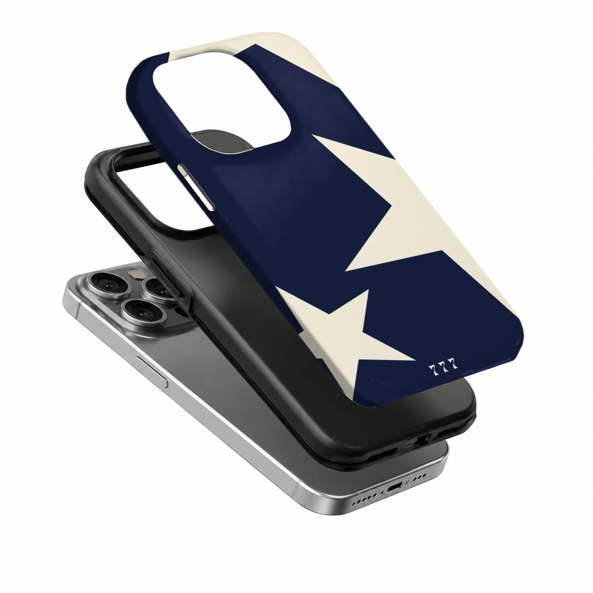 Navy Star Phone Case layered view